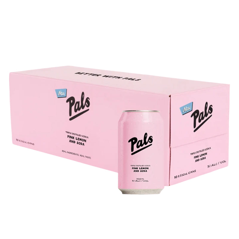 Pals Vodka, Pink Lemon and Soda 10x330ml Cans