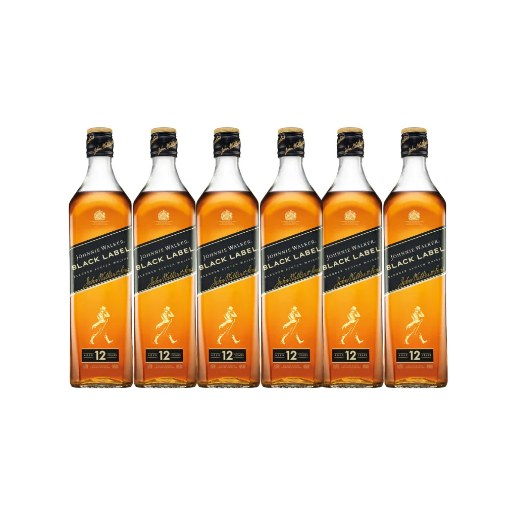 6x Johnnie Walker Black Label 1 Litre