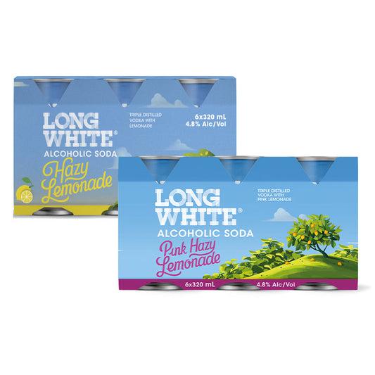 Long White 320ml 6pk can range 2 for $34.00