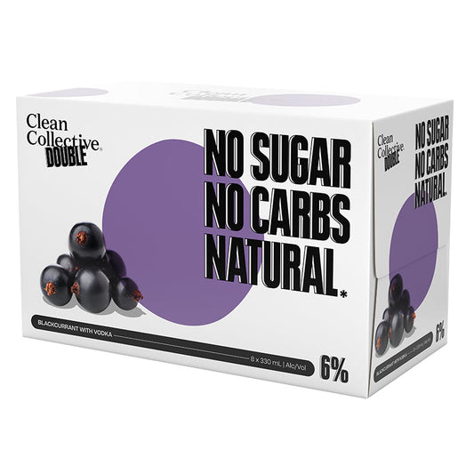 Clean Collective Double Blackcurrant With Vodka 6% 330ml 8pk Can