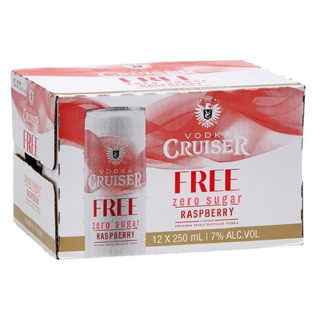 Cruiser Zero Raspberry 7% 250ml 12pk Cans – Thirsty Liquor Chapel Park