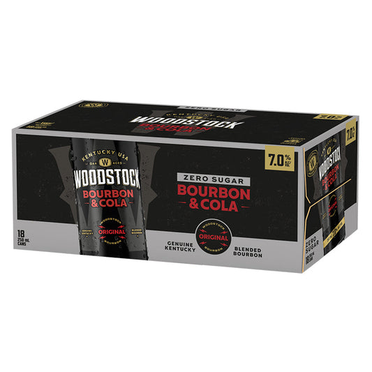 Woodstock Bourbon & Cola Zero Sugar 7% 250ml 18pk Cans