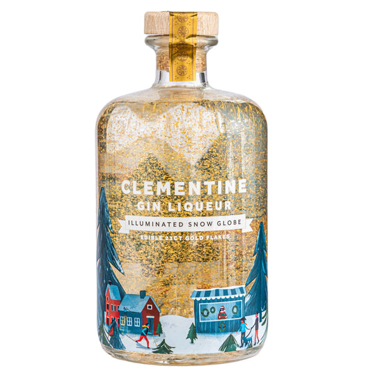 Clementine Gin Liqueur Illuminated Snow Globe Gift Bottle 700ml